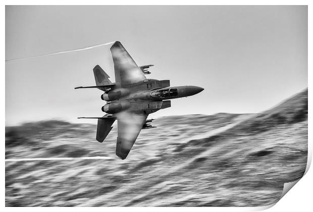 F15 Eagle mono Print by J Biggadike