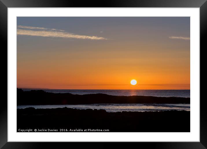 Sunrise over the Ocean Framed Mounted Print by Jackie Davies