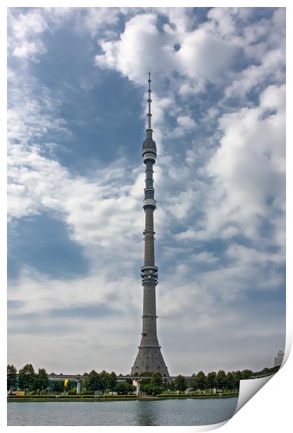 TV-Tower Ostankino. Print by Valerii Soloviov