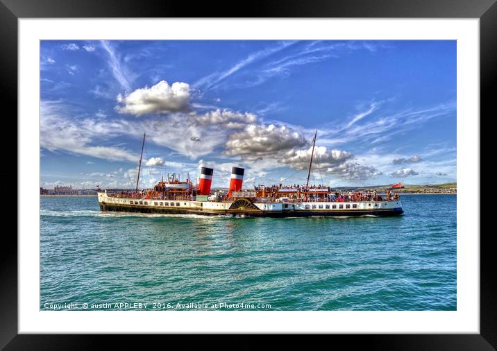 Paddle Steamer Waverley At Weymouth Framed Mounted Print by austin APPLEBY