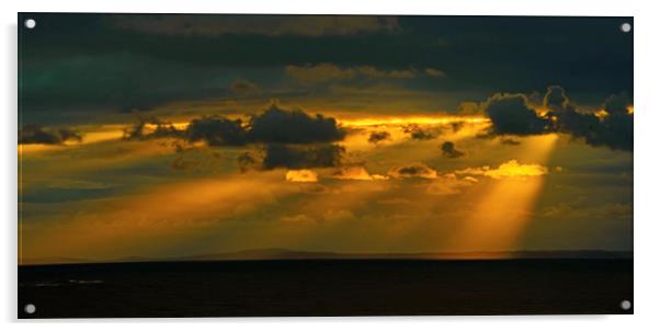 Sunbeams off Nash Point Acrylic by Nick Jenkins