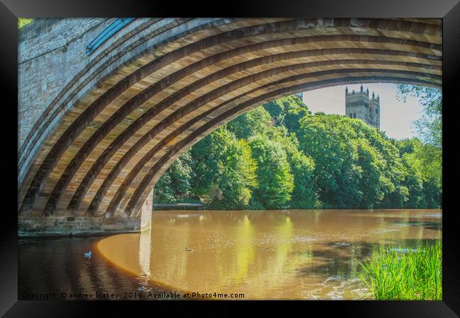 Under Framwellgate Bridge Framed Print by andrew blakey