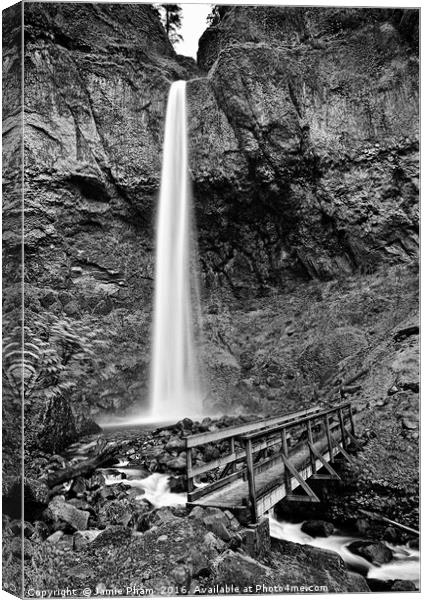 Scenic Elowah Falls in the Columbia River Gorge Canvas Print by Jamie Pham