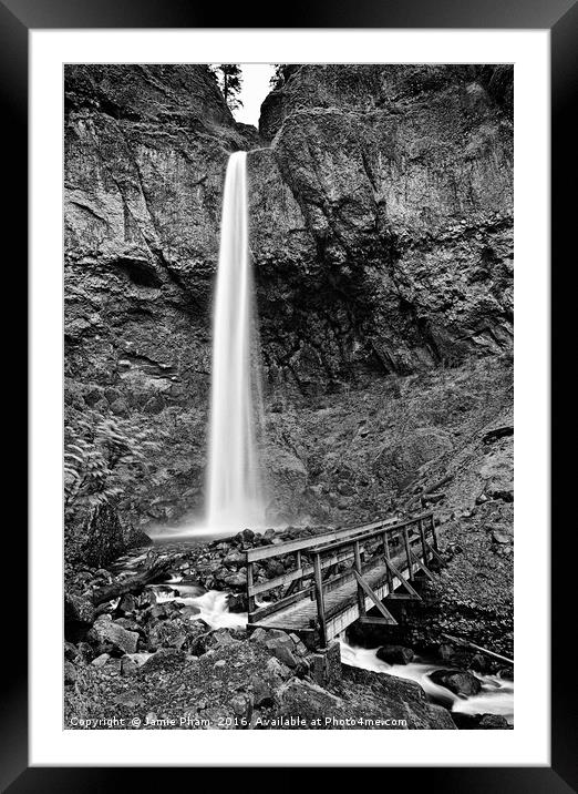 Scenic Elowah Falls in the Columbia River Gorge Framed Mounted Print by Jamie Pham