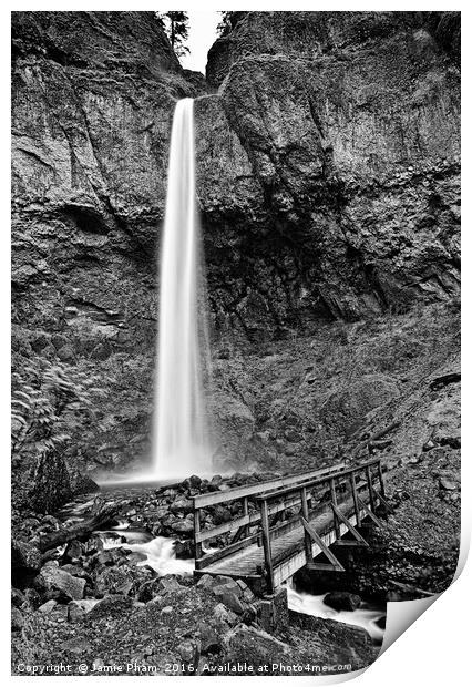 Scenic Elowah Falls in the Columbia River Gorge Print by Jamie Pham