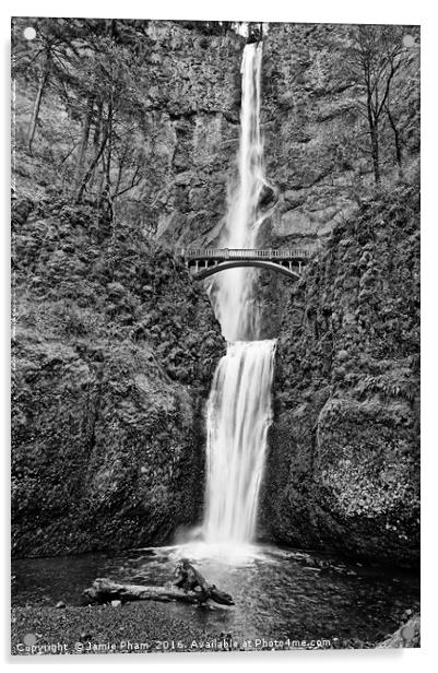 Full view of Multnomah Falls in the Columbia River Acrylic by Jamie Pham