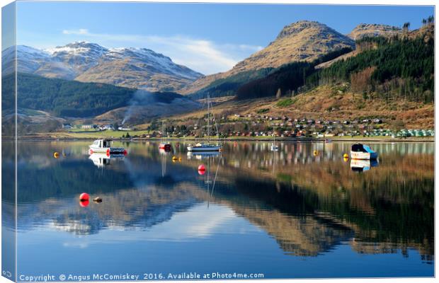 Reflections on Loch Goil Canvas Print by Angus McComiskey