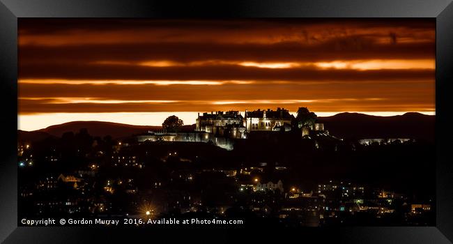 Stirling Castle Sunset Framed Print by Gordon Murray