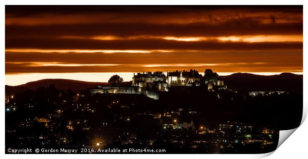 Stirling Castle Sunset Print by Gordon Murray
