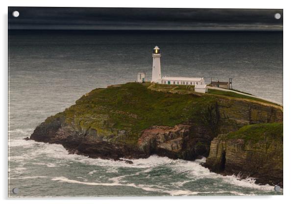 South  Stack Lighthouse Acrylic by Rob Lester