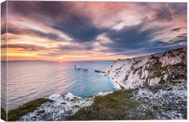 Scratchells Bay and The Needles Canvas Print by Wight Landscapes