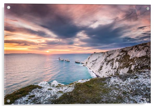 Scratchells Bay and The Needles Acrylic by Wight Landscapes