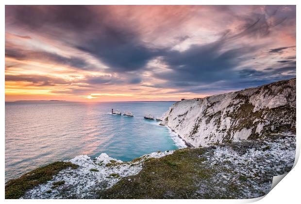 Scratchells Bay and The Needles Print by Wight Landscapes
