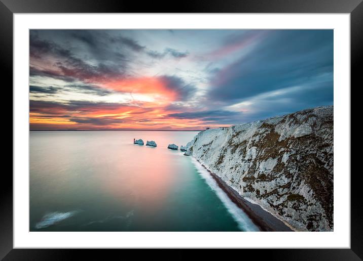 The Needles Sunset LE Framed Mounted Print by Wight Landscapes