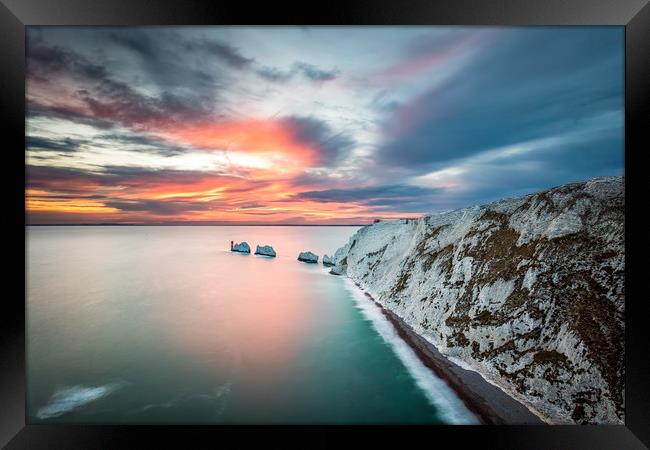 The Needles Sunset LE Framed Print by Wight Landscapes