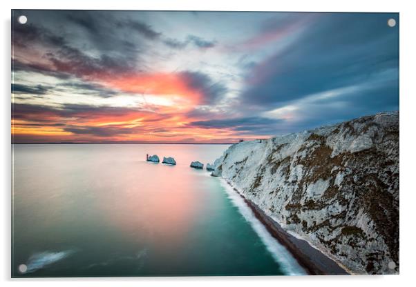 The Needles Sunset LE Acrylic by Wight Landscapes