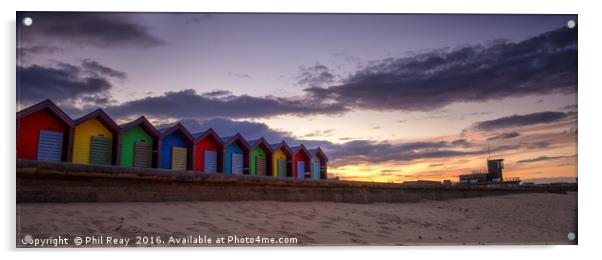 Beach huts  Acrylic by Phil Reay