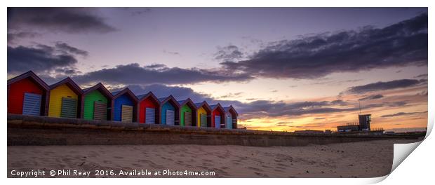 Beach huts  Print by Phil Reay