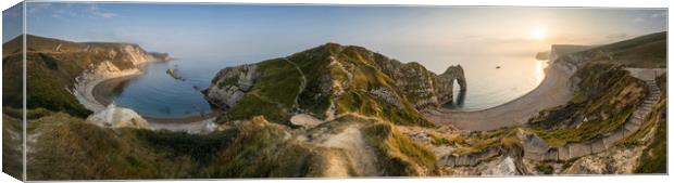 Durdle Door Panoramic  Canvas Print by James Grant