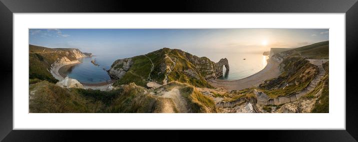 Durdle Door Panoramic  Framed Mounted Print by James Grant
