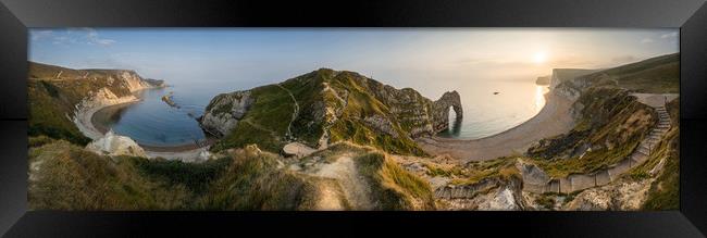 Durdle Door Panoramic  Framed Print by James Grant