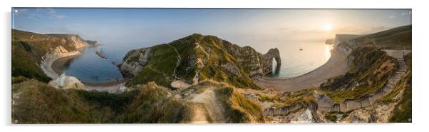 Durdle Door Panoramic  Acrylic by James Grant