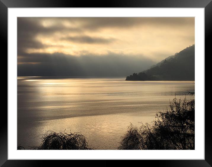 Moody Loch Ness, Scotland Framed Mounted Print by Jacqi Elmslie