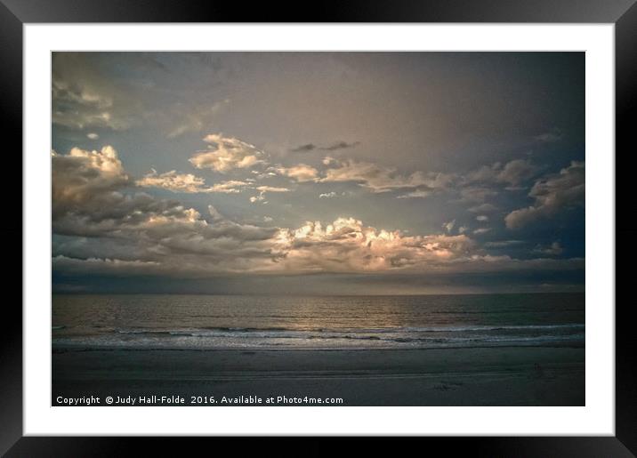 Sundown at the Shore Framed Mounted Print by Judy Hall-Folde