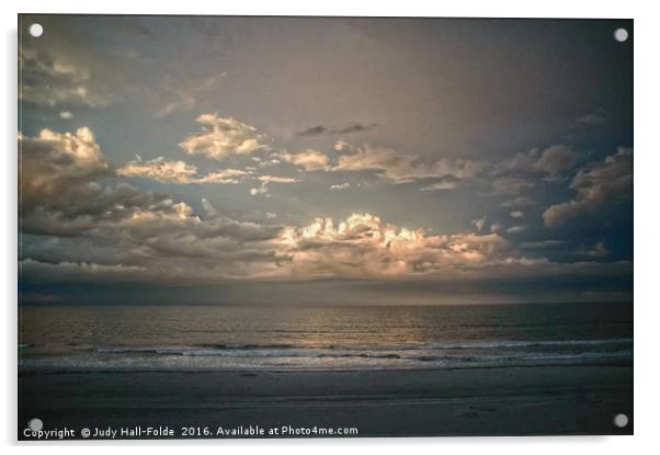 Sundown at the Shore Acrylic by Judy Hall-Folde