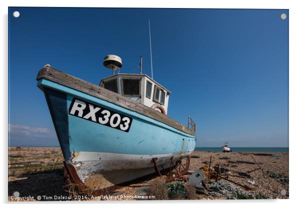 Dungeness fishing boat Acrylic by Tom Dolezal