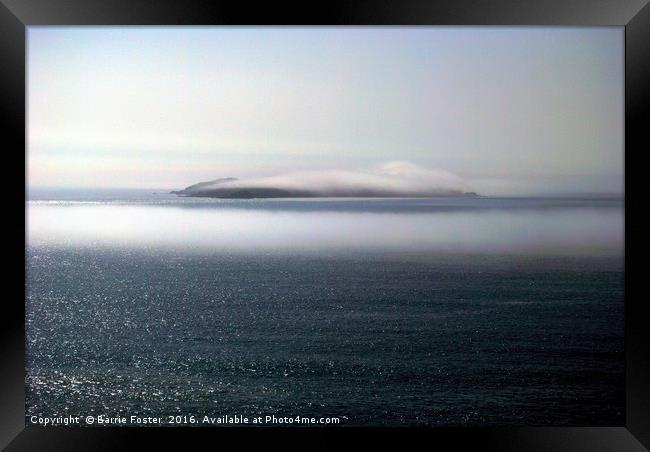 Dream Island: Skokholm Mist Framed Print by Barrie Foster