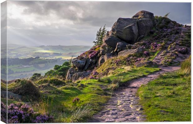The Roaches,Peak District, evening Canvas Print by geoff shoults