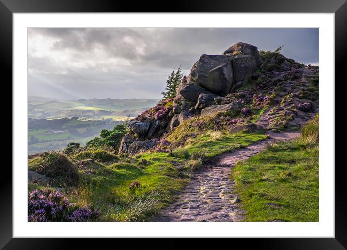 The Roaches,Peak District, evening Framed Mounted Print by geoff shoults
