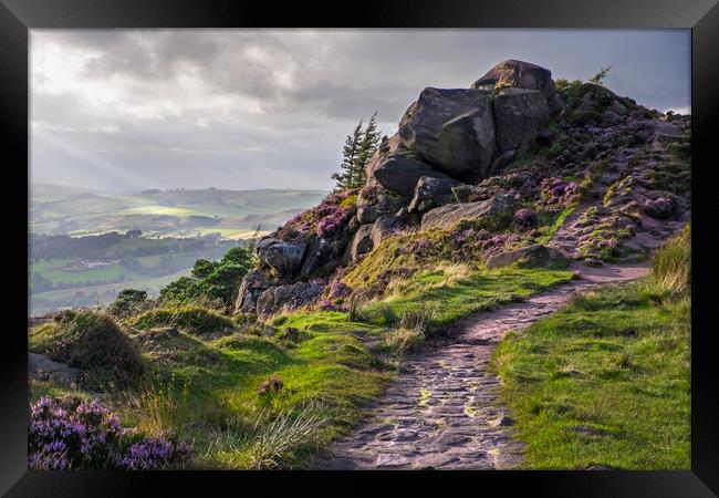 The Roaches,Peak District, evening Framed Print by geoff shoults