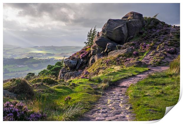 The Roaches,Peak District, evening Print by geoff shoults