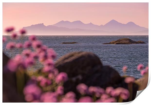 Rum and Eigg,Scotland,sunset Print by geoff shoults