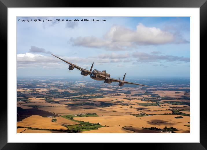 Home stretch: Lancaster over England Framed Mounted Print by Gary Eason