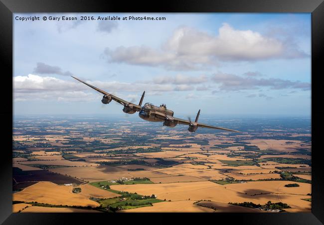 Home stretch: Lancaster over England Framed Print by Gary Eason