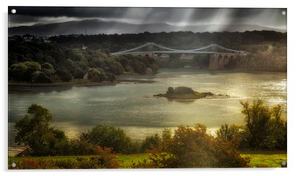 The Menai Bridge Acrylic by Rob Lester