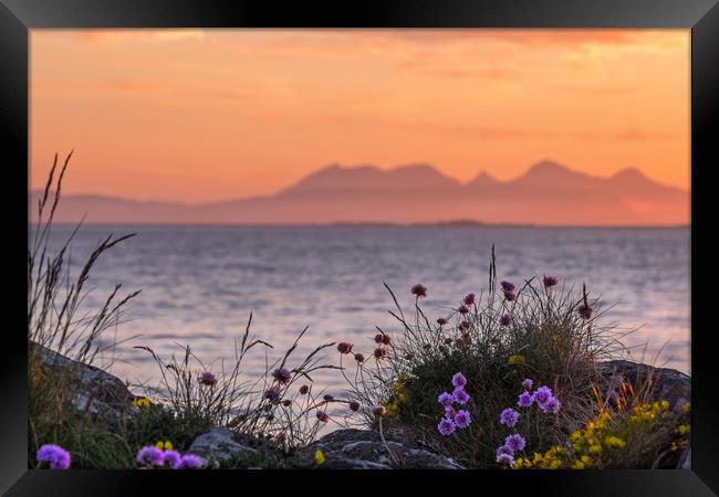 Scottish Hebrides sunset Framed Print by geoff shoults