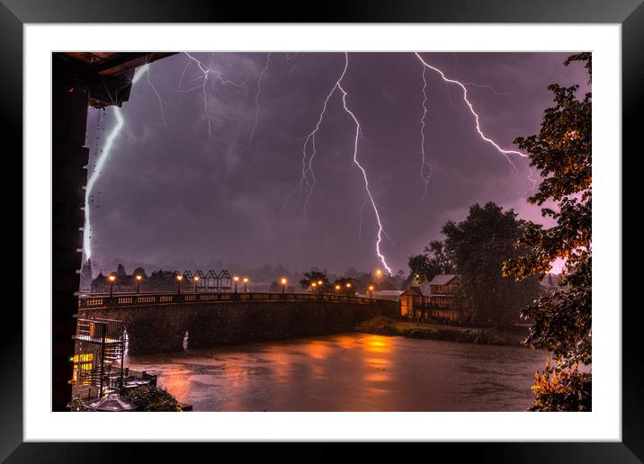 Lightning Storm over Maidenhead Framed Mounted Print by Simon West