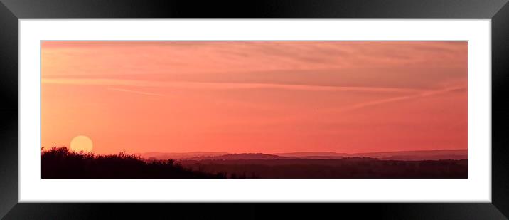sunset over the Purbecks Framed Mounted Print by Henry Horton