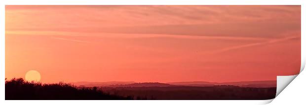 sunset over the Purbecks Print by Henry Horton