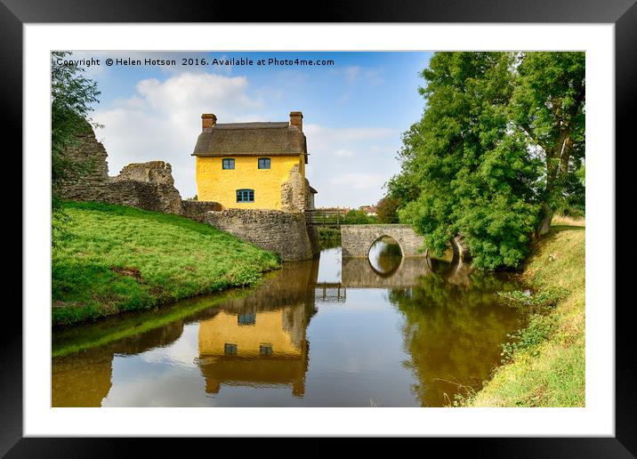 Cottage on a Moat Framed Mounted Print by Helen Hotson