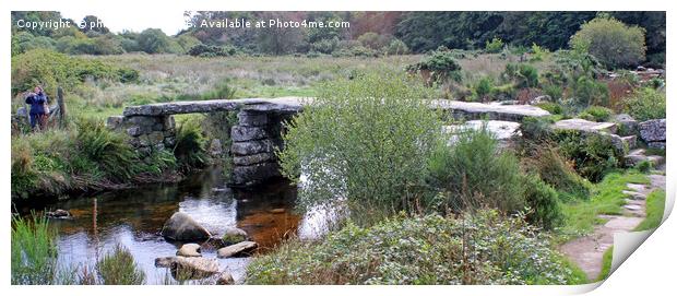 Dartmoor Clapper Bridge Print by philip milner