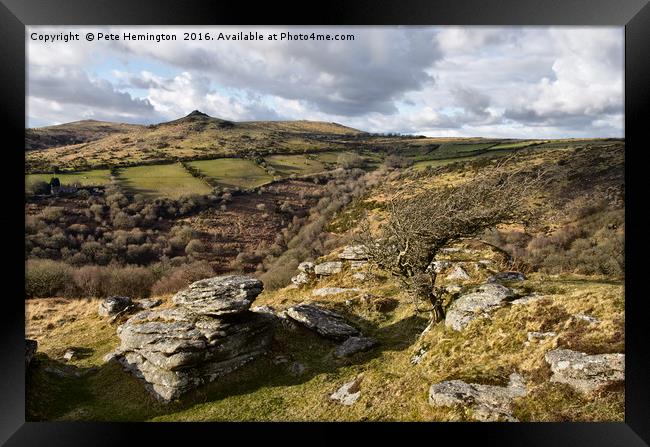 Sharp Tor from Bench Tor Framed Print by Pete Hemington