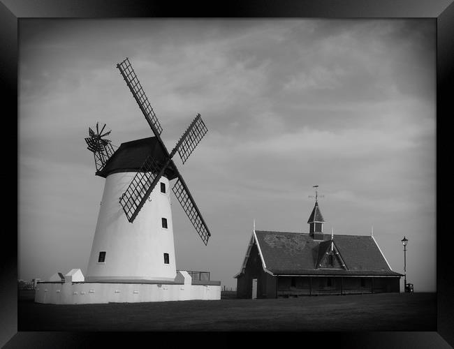 Lytham Windmill and Lifeboat Station Framed Print by Lilian Marshall