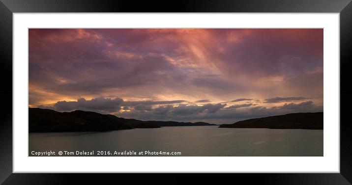 Loch Cairnbawn sunset Framed Mounted Print by Tom Dolezal