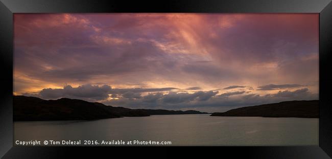 Loch Cairnbawn sunset Framed Print by Tom Dolezal