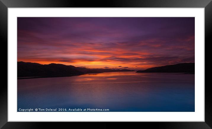 Red Sunset at Loch A Chairn Bhain Framed Mounted Print by Tom Dolezal